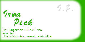 irma pick business card